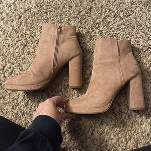 Mauve Heeled Booties